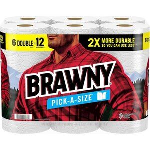Pick-A-Size Paper Towels 6 Double Rolls = 12 Regular Rolls 2 Sheet Sizes (Half